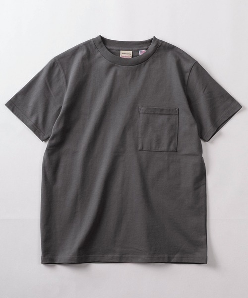 Goodwear(グッドウェア)の「【75】【Goodwear/グッドウェア】ヘビーウェイト USAコットン 吸水速乾 接触冷感 無地 ポケット クルーネック 半袖Tシャツ/レギュラーシルエット(Tシャツ/カットソー・メンズ・グレー/ブラック/カーキ/ホワイト/ネイビー・S/M/L/XL)」の6枚目の写真