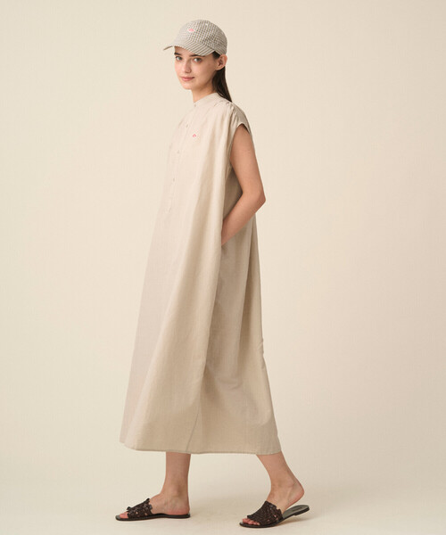 ダントンワンピース Women's Cotton Linen Slub Sleeveless Dress（ワンピース）｜DANTON
