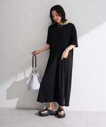 【適ON】【遮熱・UVカット】半袖タックカットワンピース