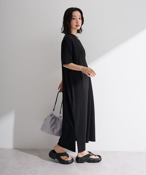 Green Parks(グリーンパークス)の「【適ON】半袖タックカットワンピース(ワンピース・レディース・ブルー系その他6/ブラック/モカ/グリーン・FREE)」の17枚目の写真