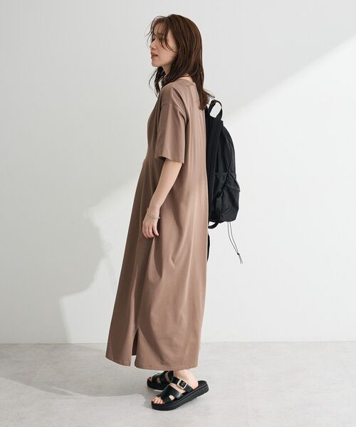 Green Parks(グリーンパークス)の「【適ON】半袖タックカットワンピース(ワンピース・レディース・ブルー系その他6/ブラック/モカ/グリーン・FREE)」の20枚目の写真