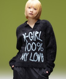 LOGO JACQUARD SHAGGY SKIPPER KNIT TOP