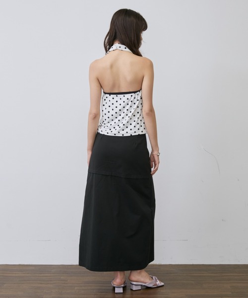 Rohwel(ローウェル)の「Dot Halter Neck Tops / ドットホルターネックトップス(タンクトップ・レディース・ホワイト/ブラック・FREE)」の12枚目の写真