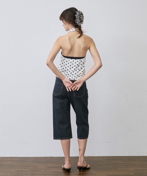 Rohwel(ローウェル)の「Dot Halter Neck Tops / ドットホルターネックトップス(タンクトップ・レディース・ホワイト/ブラック・FREE)」の15枚目の写真