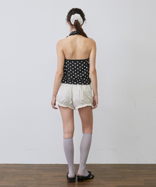 Rohwel(ローウェル)の「Dot Halter Neck Tops / ドットホルターネックトップス(タンクトップ・レディース・ホワイト/ブラック・FREE)」の5枚目の写真