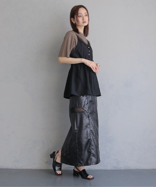 &g'aime（アンジェム）の「【&ｇ'aime 】レースチュニックビスチェ　Lace Tunic Bustier（ベスト・レディース・チャコールグレー/アイボリー/ブラック・FREE）」の5枚目の写真