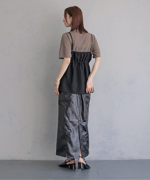 &g'aime（アンジェム）の「【&ｇ'aime 】レースチュニックビスチェ　Lace Tunic Bustier（ベスト・レディース・チャコールグレー/アイボリー/ブラック・FREE）」の6枚目の写真