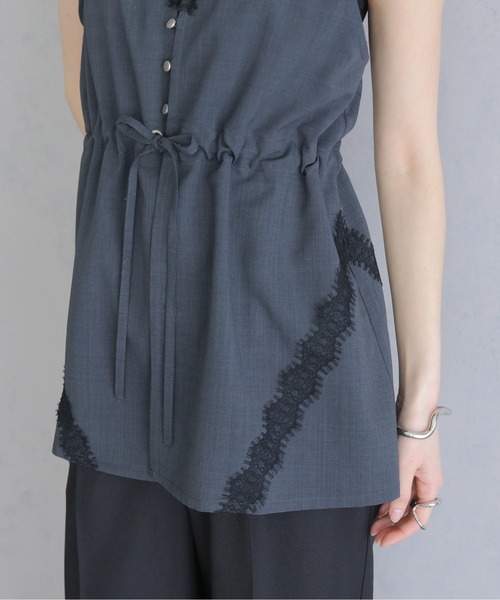 &g'aime（アンジェム）の「【&ｇ'aime 】レースチュニックビスチェ　Lace Tunic Bustier（ベスト・レディース・チャコールグレー/アイボリー/ブラック・FREE）」の15枚目の写真