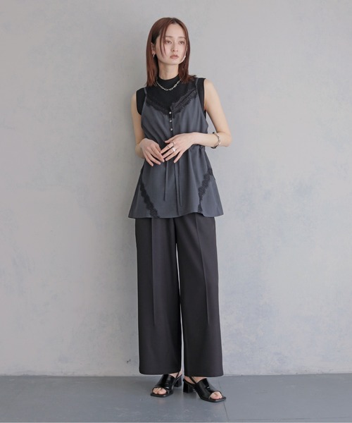 &g'aime（アンジェム）の「【&ｇ'aime 】レースチュニックビスチェ　Lace Tunic Bustier（ベスト・レディース・チャコールグレー/アイボリー/ブラック・FREE）」の16枚目の写真