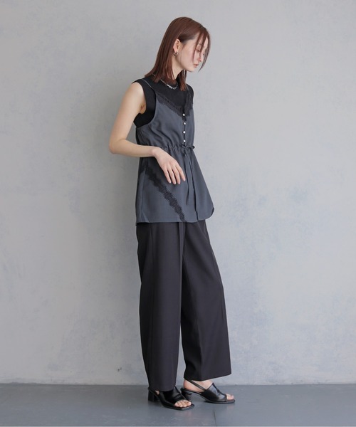 &g'aime（アンジェム）の「【&ｇ'aime 】レースチュニックビスチェ　Lace Tunic Bustier（ベスト・レディース・チャコールグレー/アイボリー/ブラック・FREE）」の17枚目の写真