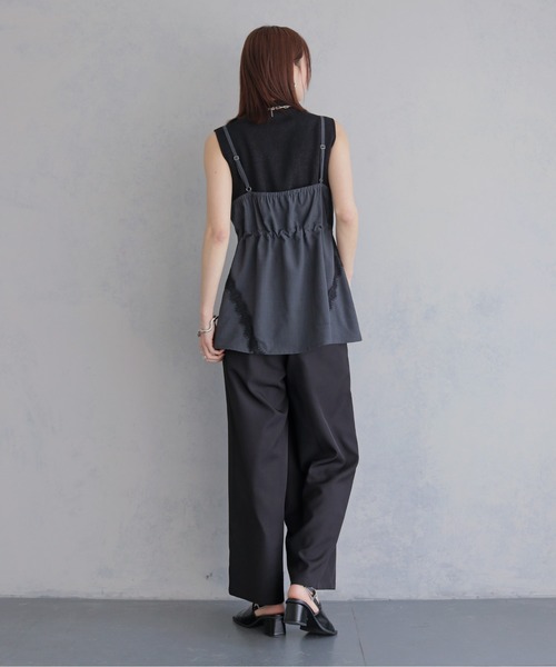 &g'aime（アンジェム）の「【&ｇ'aime 】レースチュニックビスチェ　Lace Tunic Bustier（ベスト・レディース・チャコールグレー/アイボリー/ブラック・FREE）」の18枚目の写真