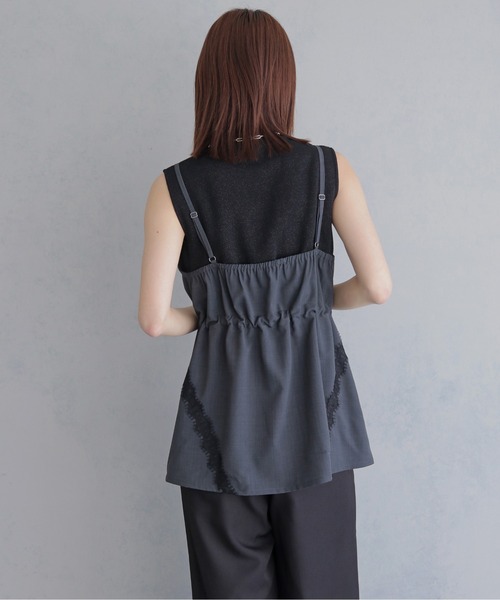 &g'aime（アンジェム）の「【&ｇ'aime 】レースチュニックビスチェ　Lace Tunic Bustier（ベスト・レディース・チャコールグレー/アイボリー/ブラック・FREE）」の12枚目の写真