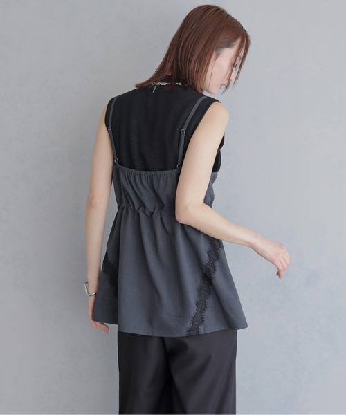 &g'aime（アンジェム）の「【&ｇ'aime 】レースチュニックビスチェ　Lace Tunic Bustier（ベスト・レディース・チャコールグレー/アイボリー/ブラック・FREE）」の13枚目の写真