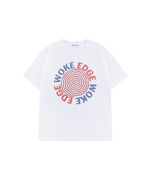 WOKE EDGE(ウォークエッジ)の「Tシャツ|Circle Logo Tee|WOKE EDGE(Tシャツ/カットソー・メンズ・ホワイト/ピンク・SMALL/MEDIUM/X-LARGE/LARGE)」の1枚目の写真