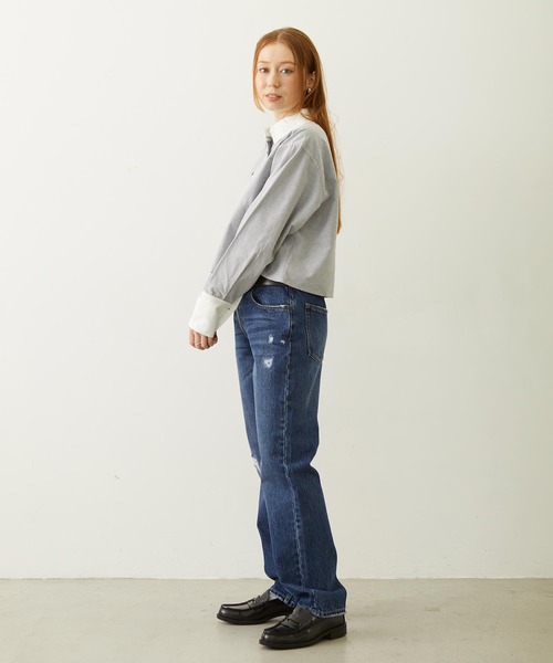 MILKFED.(ミルクフェド)の「ACCENT COLLAR and CUFFS SHIRT(シャツ/ブラウス・レディース・グレー/ライトパープル/ブルー・S/M)」の8枚目の写真