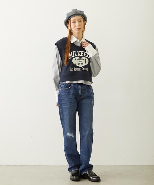 MILKFED.(ミルクフェド)の「ACCENT COLLAR and CUFFS SHIRT(シャツ/ブラウス・レディース・グレー/ライトパープル/ブルー・S/M)」の11枚目の写真