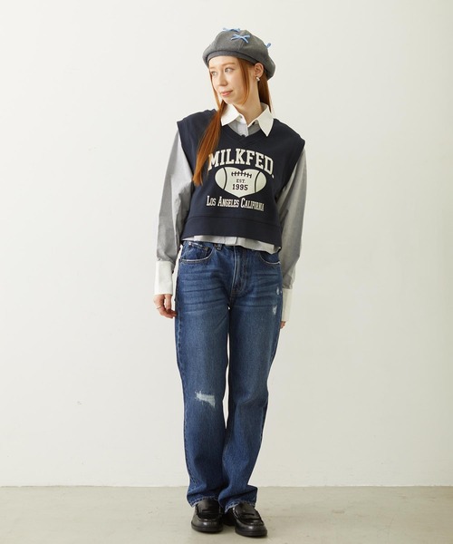 MILKFED.(ミルクフェド)の「ACCENT COLLAR and CUFFS SHIRT(シャツ/ブラウス・レディース・グレー/ライトパープル/ブルー・S/M)」の12枚目の写真