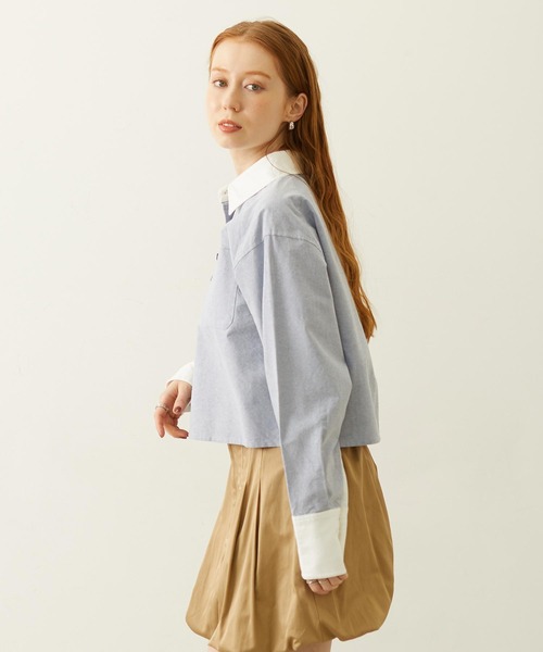 MILKFED.(ミルクフェド)の「ACCENT COLLAR and CUFFS SHIRT(シャツ/ブラウス・レディース・グレー/ライトパープル/ブルー・S/M)」の22枚目の写真