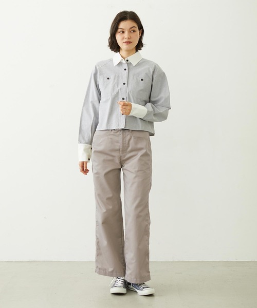 MILKFED.(ミルクフェド)の「ACCENT COLLAR and CUFFS SHIRT(シャツ/ブラウス・レディース・グレー/ライトパープル/ブルー・S/M)」の16枚目の写真