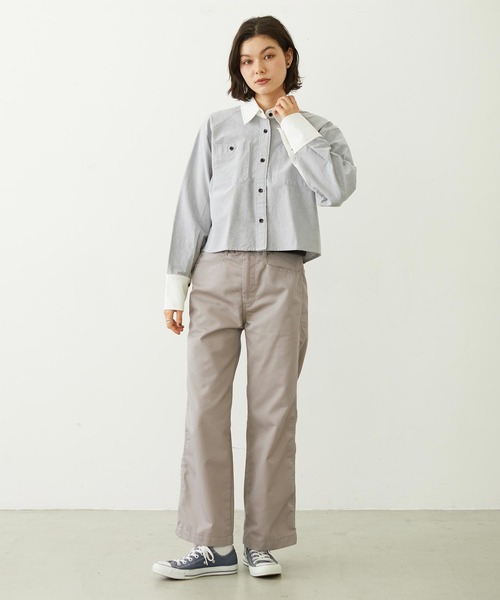 MILKFED.(ミルクフェド)の「ACCENT COLLAR and CUFFS SHIRT(シャツ/ブラウス・レディース・グレー/ライトパープル/ブルー・S/M)」の18枚目の写真