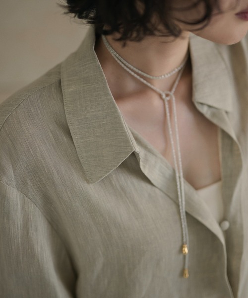 LAULEN（ローレン）の「linen design shirt /リネンデザインシャツ（シャツ/ブラウス・レディース・ベージュ/ブルー・FREE）」の19枚目の写真