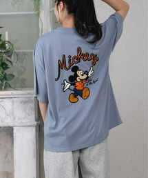 【neos】DISNEY ディズニー ミッキー&101匹わんちゃん もこもこサガラ刺繍 バックプリントTシャツ ビッグシルエット ルーズ 半袖 ユニセックス