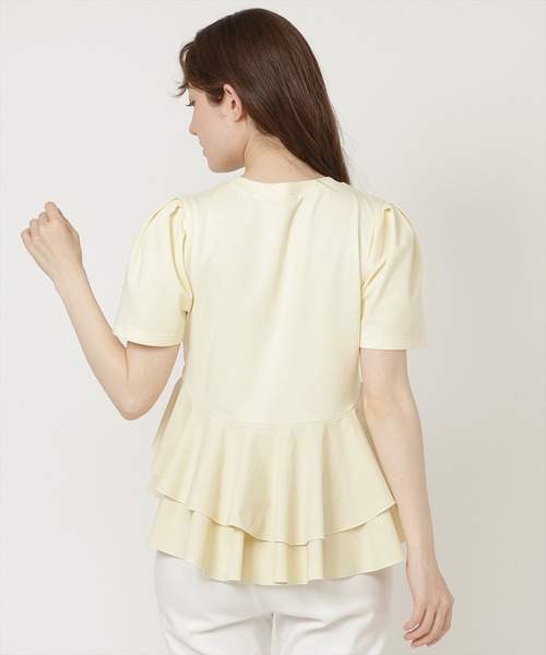 SWINGLE（スウィングル）の「【5/8(Fri)発売】異素材ペプラムトップス（Tシャツ/カットソー・レディース・イエロー/ブルー/オフホワイト/ブラック系その他7・FREE）」の8枚目の写真