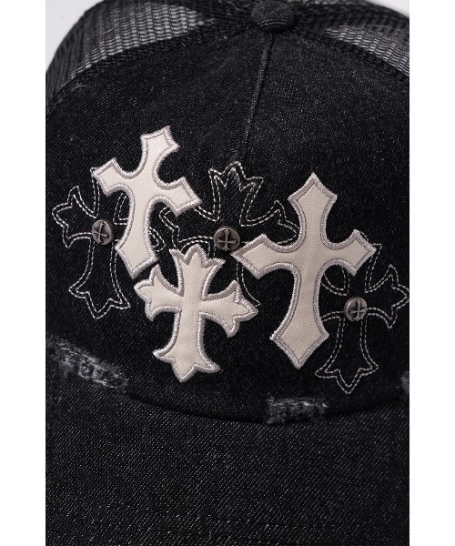 SUPPLIER(サプライヤー)の「キャップ|Multiple Cross Denim Cap|SUPPLIER(キャップ・メンズ・ブラック・FREE)」の2枚目の写真