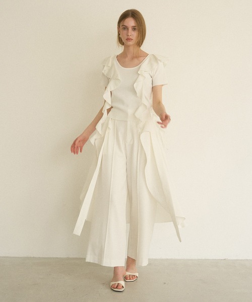 MIELI INVARIANT(ミエリインヴァリアント)の「Cape Ribbon Pintuck Pants(その他パンツ・レディース・ホワイト/モカ/ブラック・SMALL/MEDIUM)」の7枚目の写真