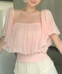 フリル オフショルダー ニット