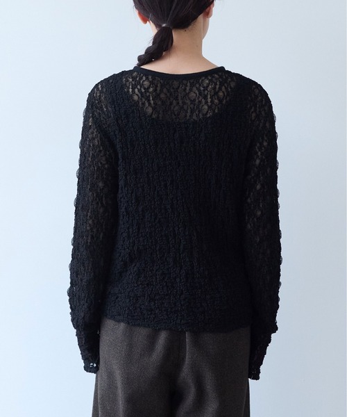 yuni（ユニ　）の「flower shirring lace cardigan（カーディガン/ボレロ・レディース・ブラック/イエロー/ホワイト・FREE）」の15枚目の写真
