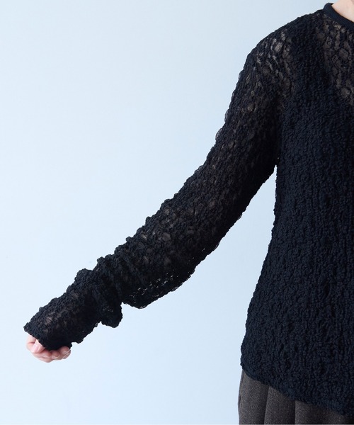 yuni（ユニ　）の「flower shirring lace cardigan（カーディガン/ボレロ・レディース・ブラック/イエロー/ホワイト・FREE）」の18枚目の写真