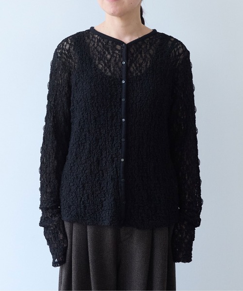 yuni（ユニ　）の「flower shirring lace cardigan（カーディガン/ボレロ・レディース・ブラック/イエロー/ホワイト・FREE）」の13枚目の写真