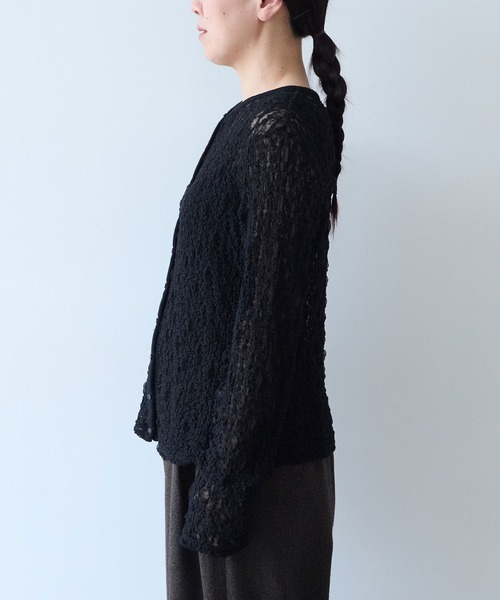 yuni（ユニ　）の「flower shirring lace cardigan（カーディガン/ボレロ・レディース・ブラック/イエロー/ホワイト・FREE）」の14枚目の写真