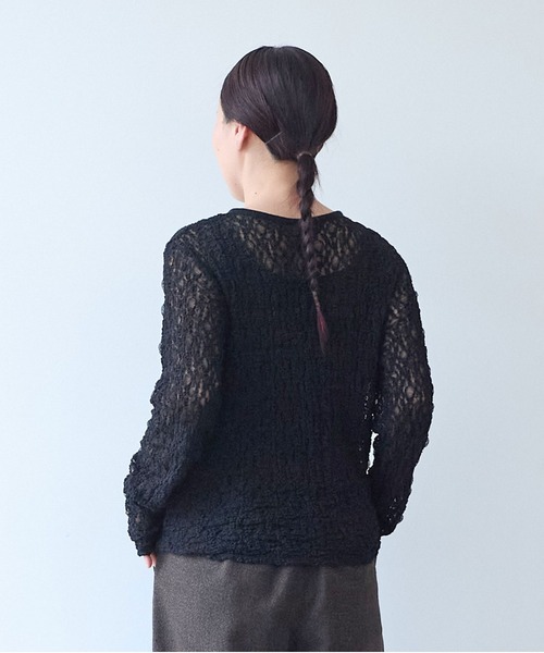 yuni（ユニ　）の「flower shirring lace cardigan（カーディガン/ボレロ・レディース・ブラック/イエロー/ホワイト・FREE）」の12枚目の写真