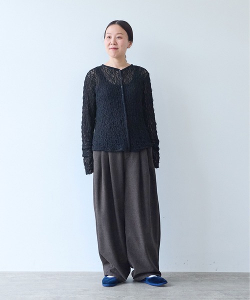 yuni（ユニ　）の「flower shirring lace cardigan（カーディガン/ボレロ・レディース・ブラック/イエロー/ホワイト・FREE）」の6枚目の写真