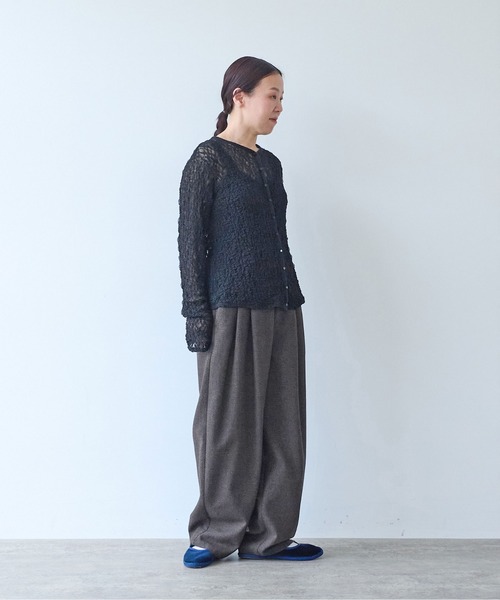 yuni（ユニ　）の「flower shirring lace cardigan（カーディガン/ボレロ・レディース・ブラック/イエロー/ホワイト・FREE）」の8枚目の写真