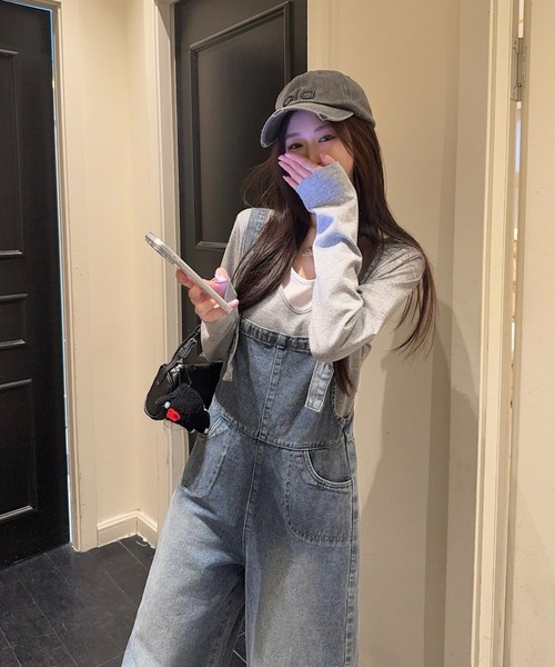 FAVORITO（ファヴォリート）の「デニムサロペット（サロペット/オーバーオール・レディース・ブルー・M/S/XL/L）」の8枚目の写真