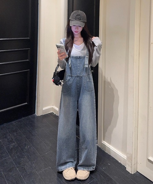 FAVORITO（ファヴォリート）の「デニムサロペット（サロペット/オーバーオール・レディース・ブルー・M/S/XL/L）」の14枚目の写真