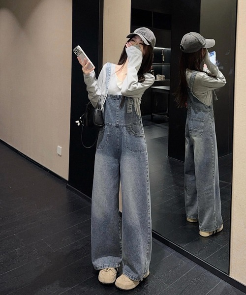 FAVORITO（ファヴォリート）の「デニムサロペット（サロペット/オーバーオール・レディース・ブルー・M/S/XL/L）」の11枚目の写真