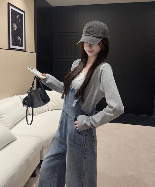 FAVORITO（ファヴォリート）の「デニムサロペット（サロペット/オーバーオール・レディース・ブルー・M/S/XL/L）」の9枚目の写真