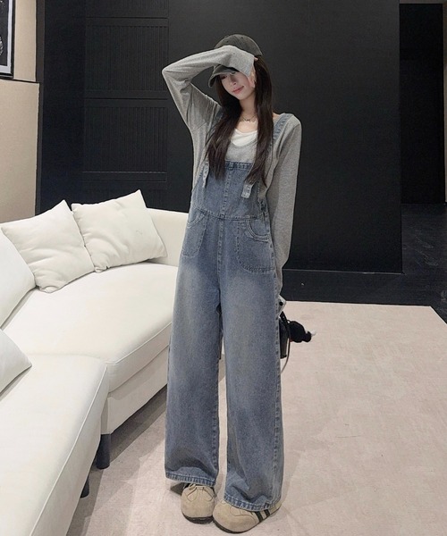 FAVORITO（ファヴォリート）の「デニムサロペット（サロペット/オーバーオール・レディース・ブルー・M/S/XL/L）」の12枚目の写真