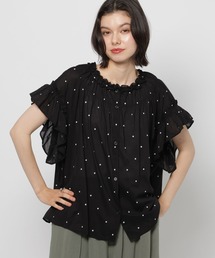 WEB限定/追加》フレンチフリルスリーブフラワーブラウス（シャツ