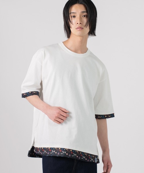 rehacer(レアセル)の「rehacer : Botanical Layered Wide CS / ボタニカルレイヤード ワイドカットソー(Tシャツ/カットソー・メンズ・ブラック/ホワイト・LARGE/X-LARGE/SMALL/MEDIUM)」の2枚目の写真