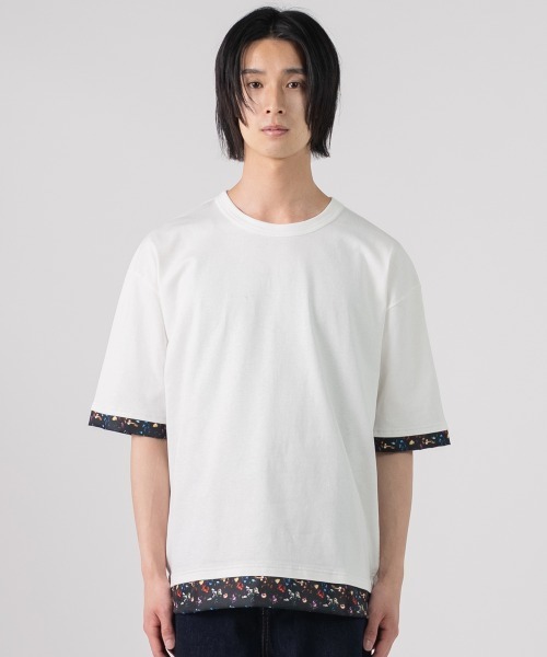 rehacer(レアセル)の「rehacer : Botanical Layered Wide CS / ボタニカルレイヤード ワイドカットソー(Tシャツ/カットソー・メンズ・ブラック/ホワイト・LARGE/X-LARGE/SMALL/MEDIUM)」の9枚目の写真