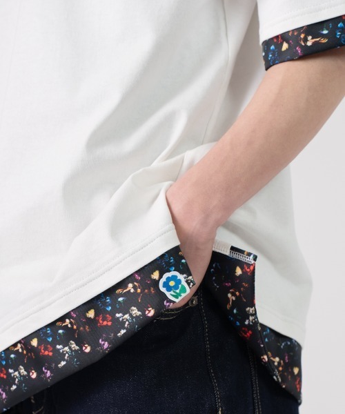 rehacer(レアセル)の「rehacer : Botanical Layered Wide CS / ボタニカルレイヤード ワイドカットソー(Tシャツ/カットソー・メンズ・ブラック/ホワイト・LARGE/X-LARGE/SMALL/MEDIUM)」の3枚目の写真