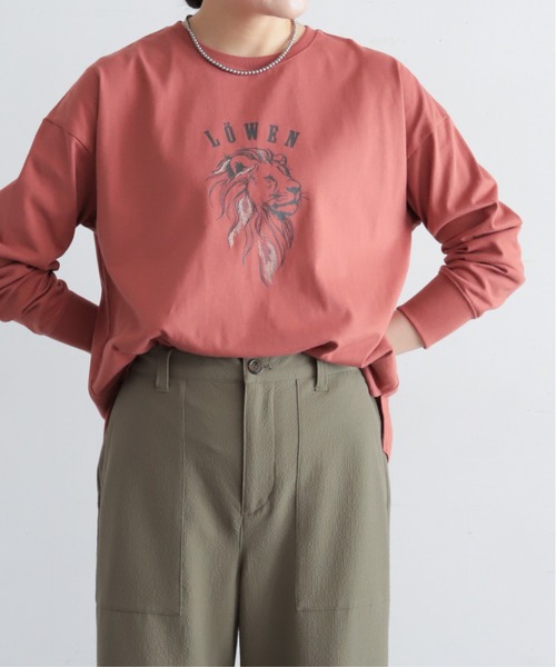 NOMBRE IMPAIR(ノンブルアンペール)の「【予約】ライオン刺繍プリント 長袖TEE(Tシャツ/カットソー・レディース・レッド/イエロー/ホワイト・FREE)」の3枚目の写真