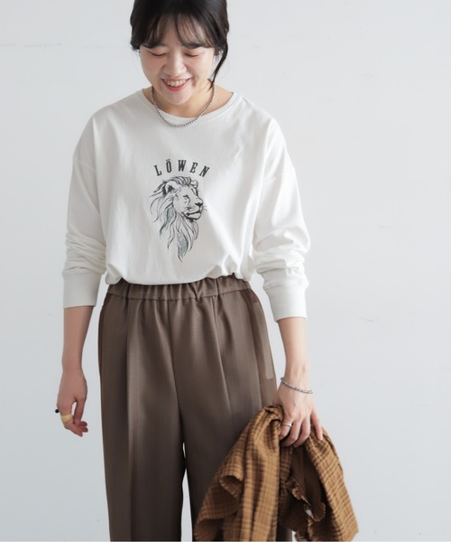 NOMBRE IMPAIR(ノンブルアンペール)の「【予約】ライオン刺繍プリント 長袖TEE(Tシャツ/カットソー・レディース・レッド/イエロー/ホワイト・FREE)」の12枚目の写真