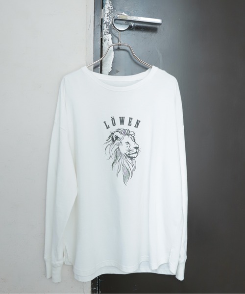 NOMBRE IMPAIR(ノンブルアンペール)の「【予約】ライオン刺繍プリント 長袖TEE(Tシャツ/カットソー・レディース・レッド/イエロー/ホワイト・FREE)」の4枚目の写真