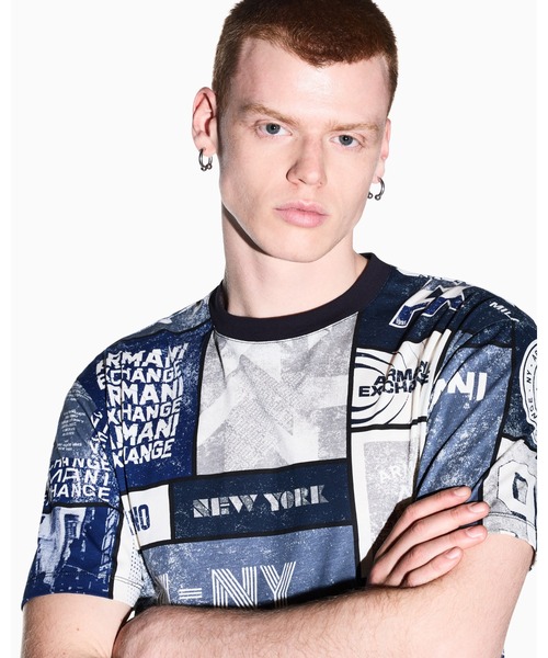 ARMANI EXCHANGE（アルマーニエクスチェンジ）の「【A|X アルマーニ エクスチェンジ】オールオーバーロゴプリント レギュラーフィット 半袖クルーネックTシャツ/REGULAR（Tシャツ/カットソー・メンズ・その他・SMALL/MEDIUM/LARGE/X-LARGE/X-SMALL/XX-LARGE）」の8枚目の写真